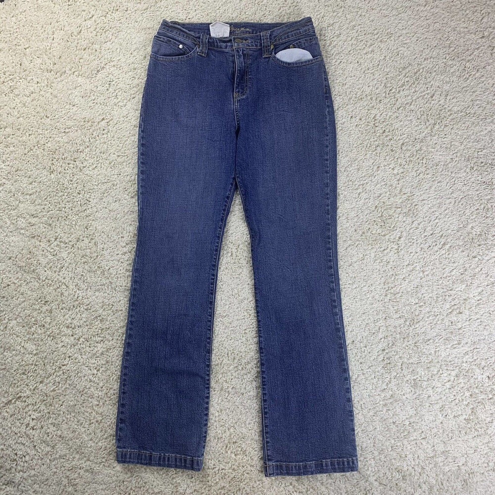 Lena Jeans Size 8 Blue Denim Beaded Embroidery Y2K 1990s Groovy Boho Mom
